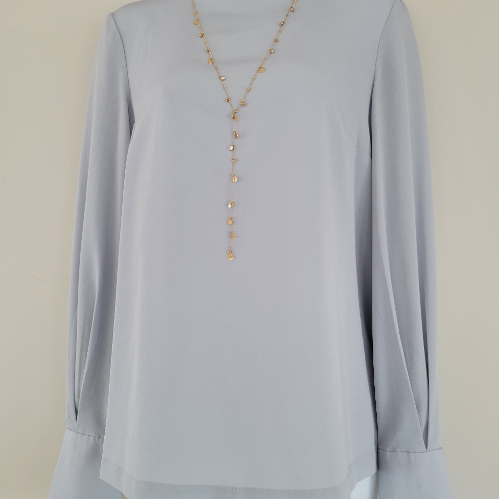 Women's long sleeve button back blouse